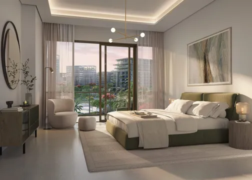 Bedroom with heavy curtains